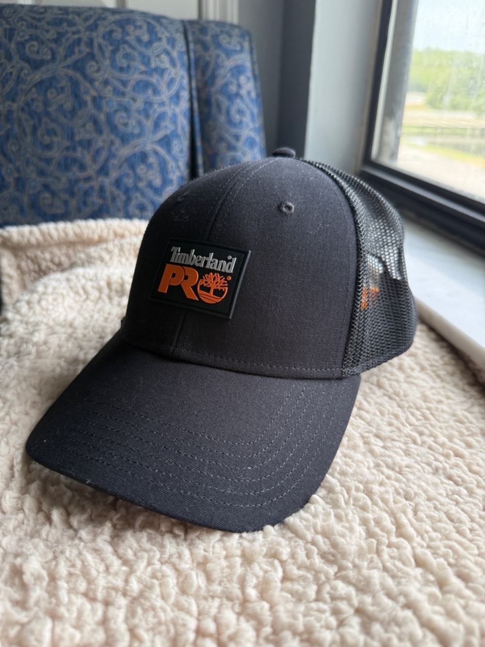 Timberland PRO Black Cap with Orange Logo